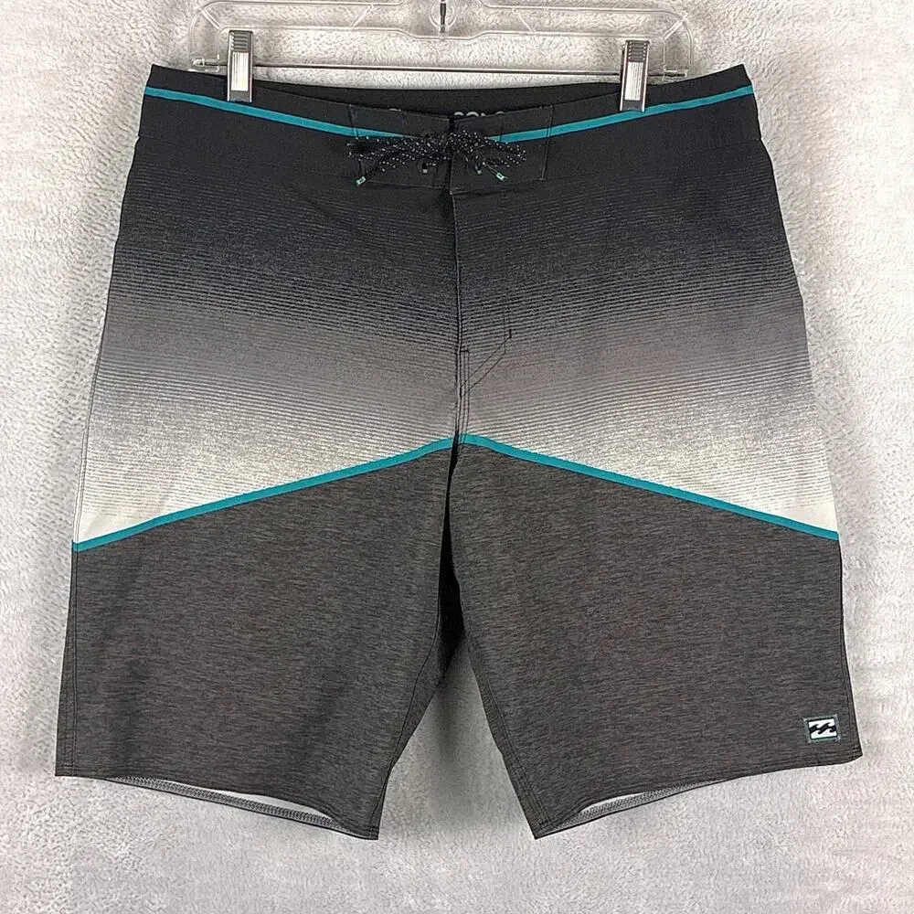 Billabong Board Shorts Mens 32 Gray Recycler Preppy Surf Skate Beach Summer Y2K